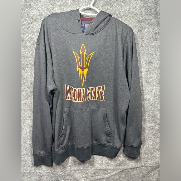 Campus Heritage Other - Arizona State Hoodie Large Sun Devils Football Sweatshirt Gray Pockets College